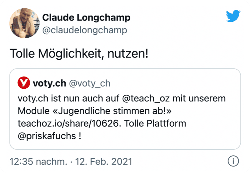 Tweet Claude Longchamp – Tolle Möglichkeit, nutzen!