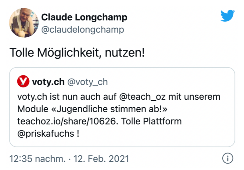 Tweet Claude Longchamp – Tolle Möglichkeit, nutzen!